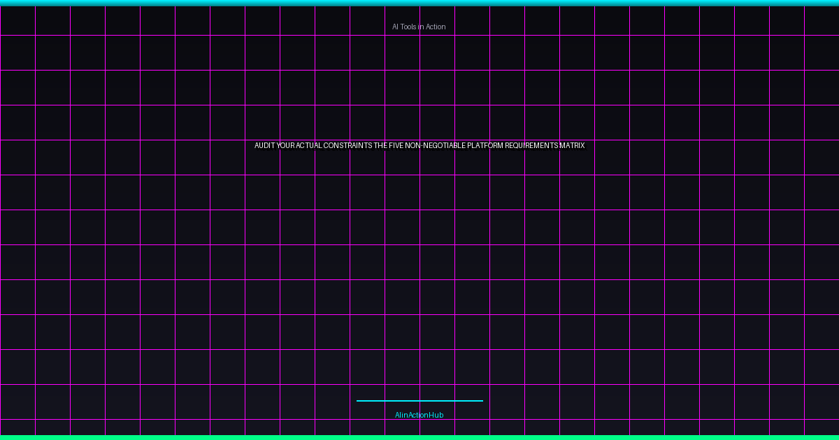Audit Your Actual Constraints: The Five Non-Negotiable Platform Requirements Matrix