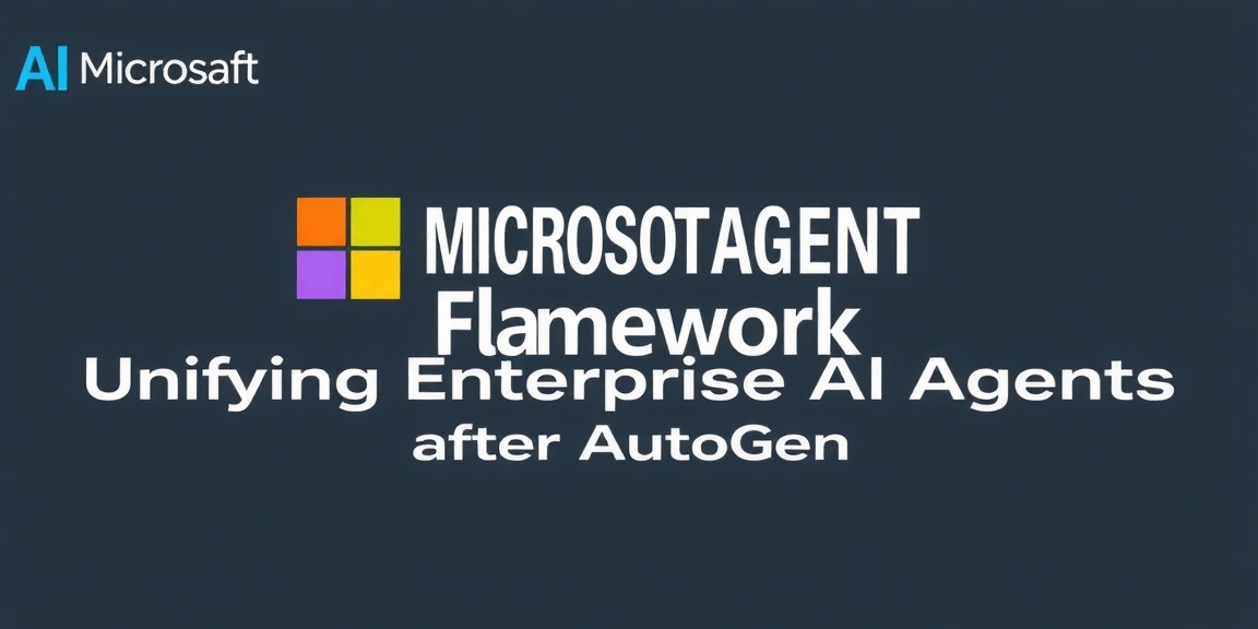 A modern digital illustration representing microsoft agent framework unifying enterprise ai agents after autogen.